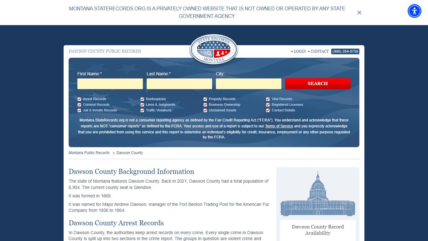 Dawson County Arrest, Court, and Public Records | StateRecords.org