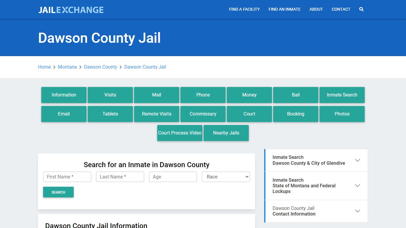 Dawson County Jail Roster Lookup, MT, Inmate Search